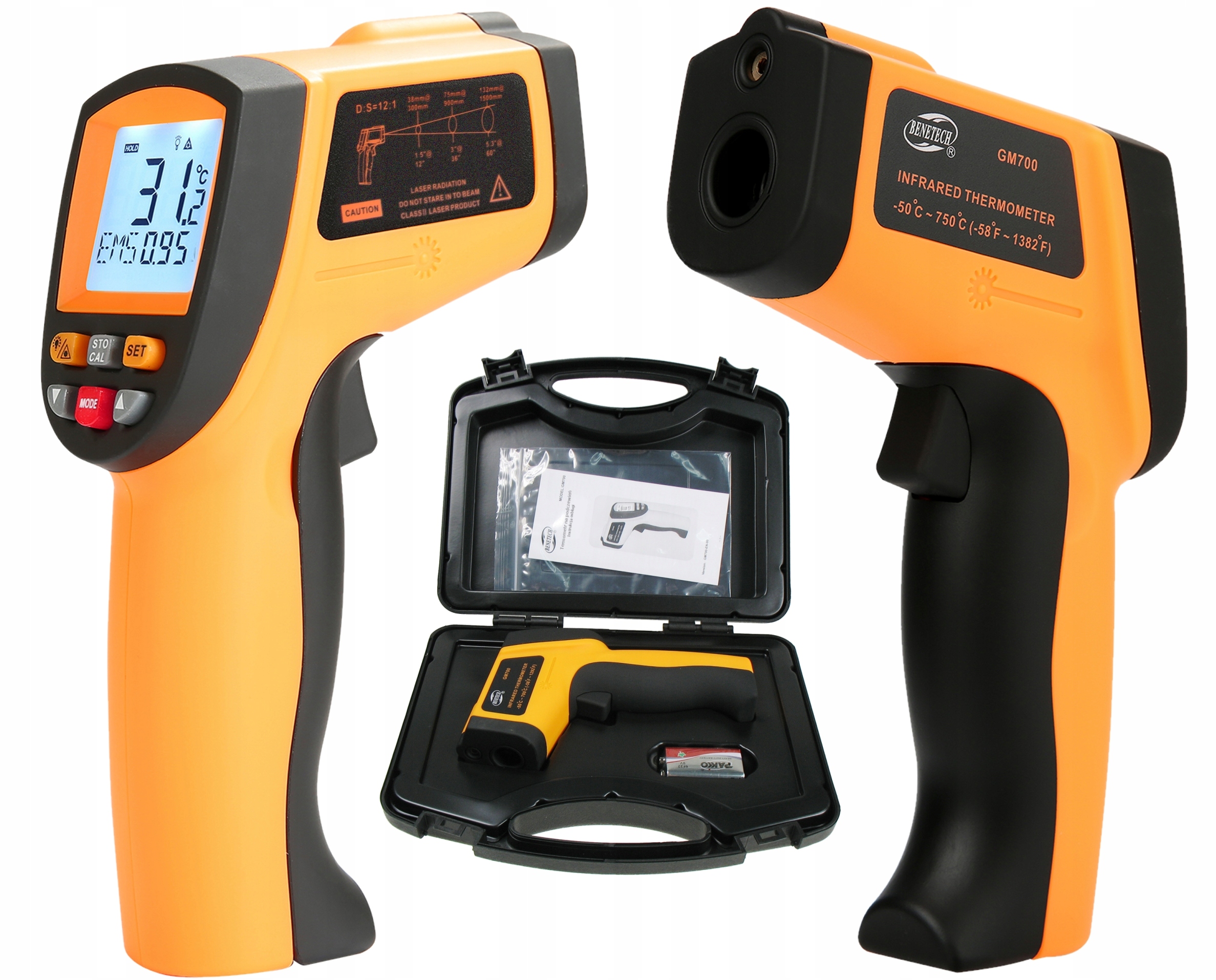

Pirometr Termometr Laserowy Bezdotykowy -50 +750