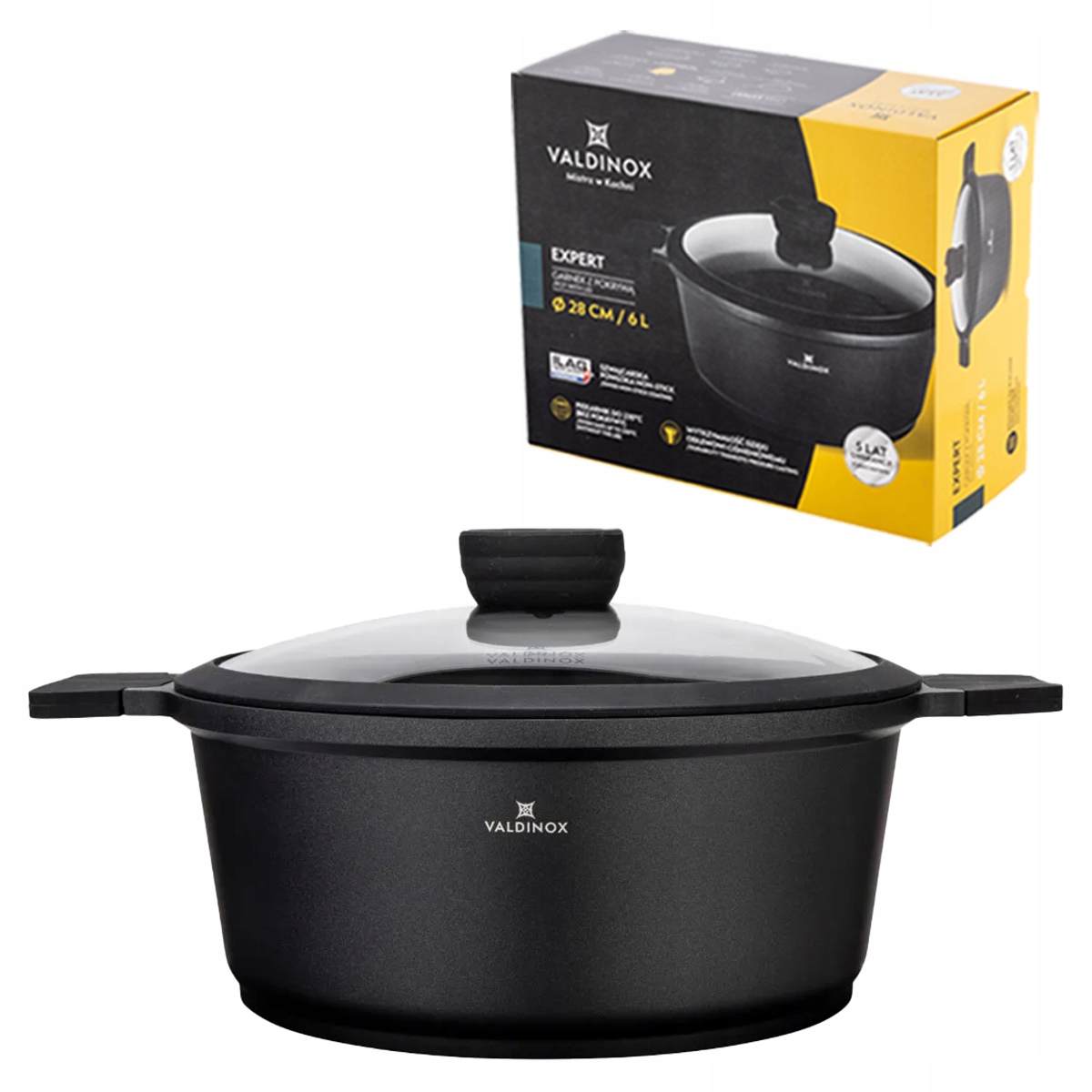 Garnek tradycyjny z trwałą powłoką Ilag Premium Valdinox Expert 6 l