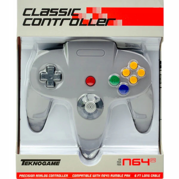 Nintendo 64 Szary Pad Przewodowy Teknogame