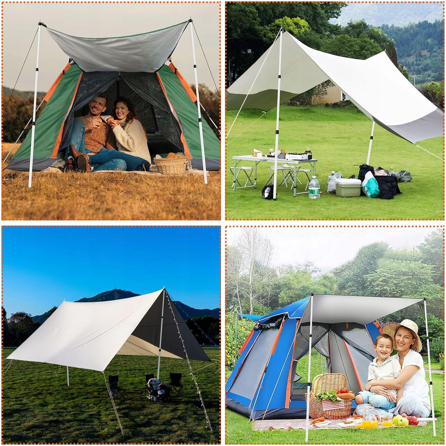 2SZT TELESKOPOWY MASZTÓW DO NAMIOTU SREBRNY REGULOWANY ZESTAW 90CM-230CM EAN (GTIN) 4894534173073