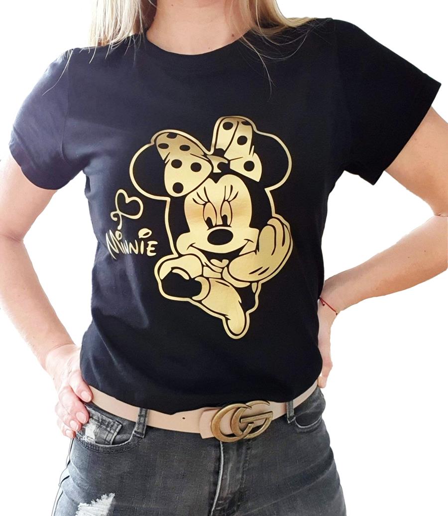 

Koszulka damska Myszka Minnie Miki nadruk black XL