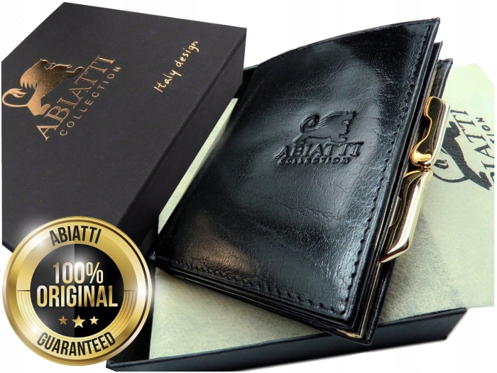 Malá Elegantní Dámská Kožená Peněženka Abiatti Klíčenka/mincovník S Kovovým Uzávěrem