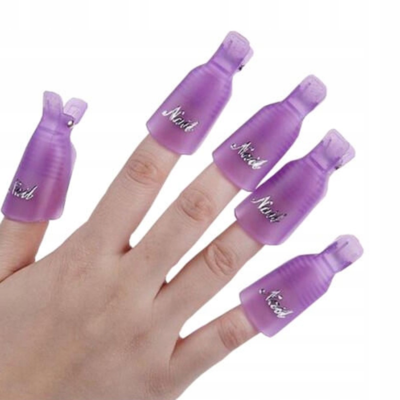 KLIPSY DO USUWANIA HYBRYD AKRYLU ŻELU 5szt Kolor czerwony fioletowy inny kolor