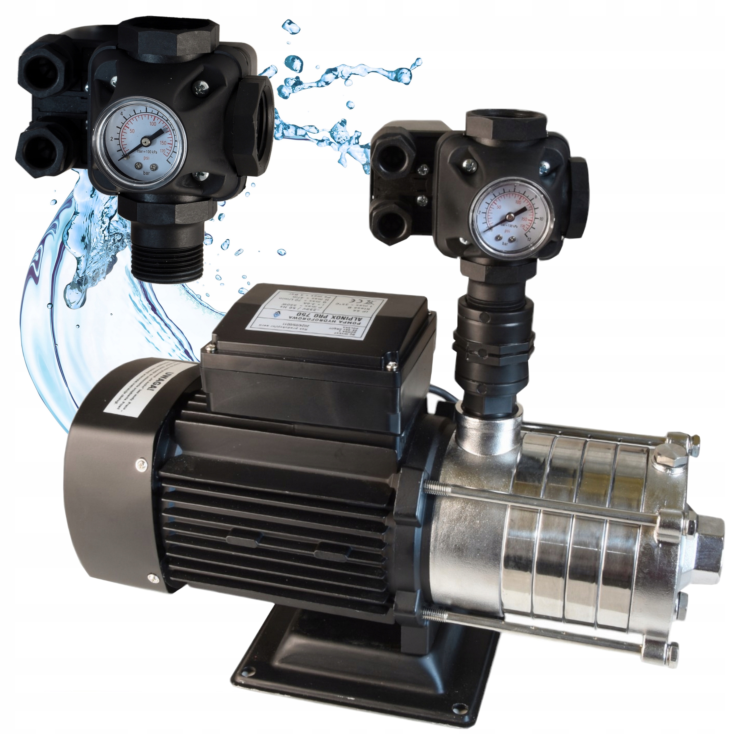 Pumpa S Príslušenstvom na vodu Alpinox Inox Hydrofor 4200 l/h 550 W Silná Premium