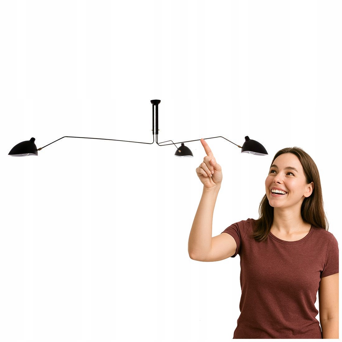 Industriálna lampa Davis čierna, 6-ramenná, E27 Italux