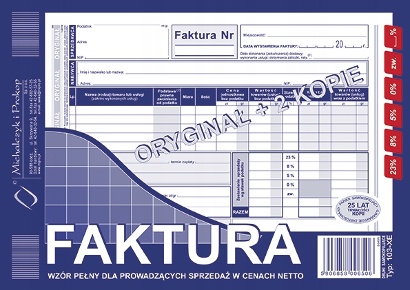 

Druk Faktura pełna w cenach netto A5 103-XE