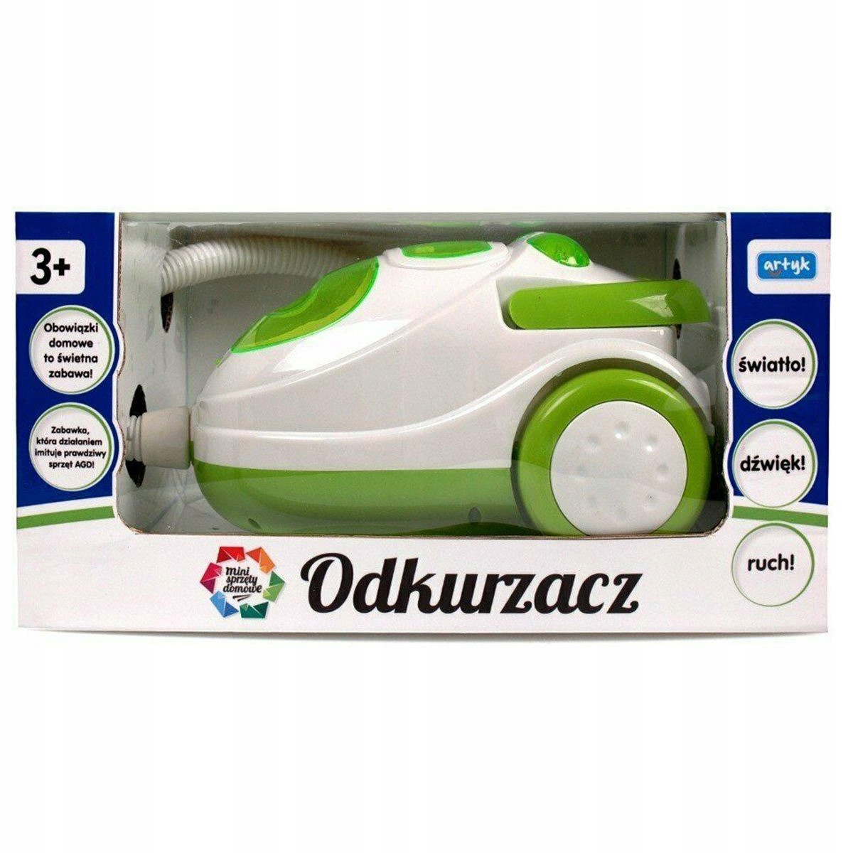 ODKURZACZ ZABAWKOWY SPRZĘTY Domowe DLA NAJMŁODSZYCH Realistyczny FAJNY Wiek dziecka 3 lata +