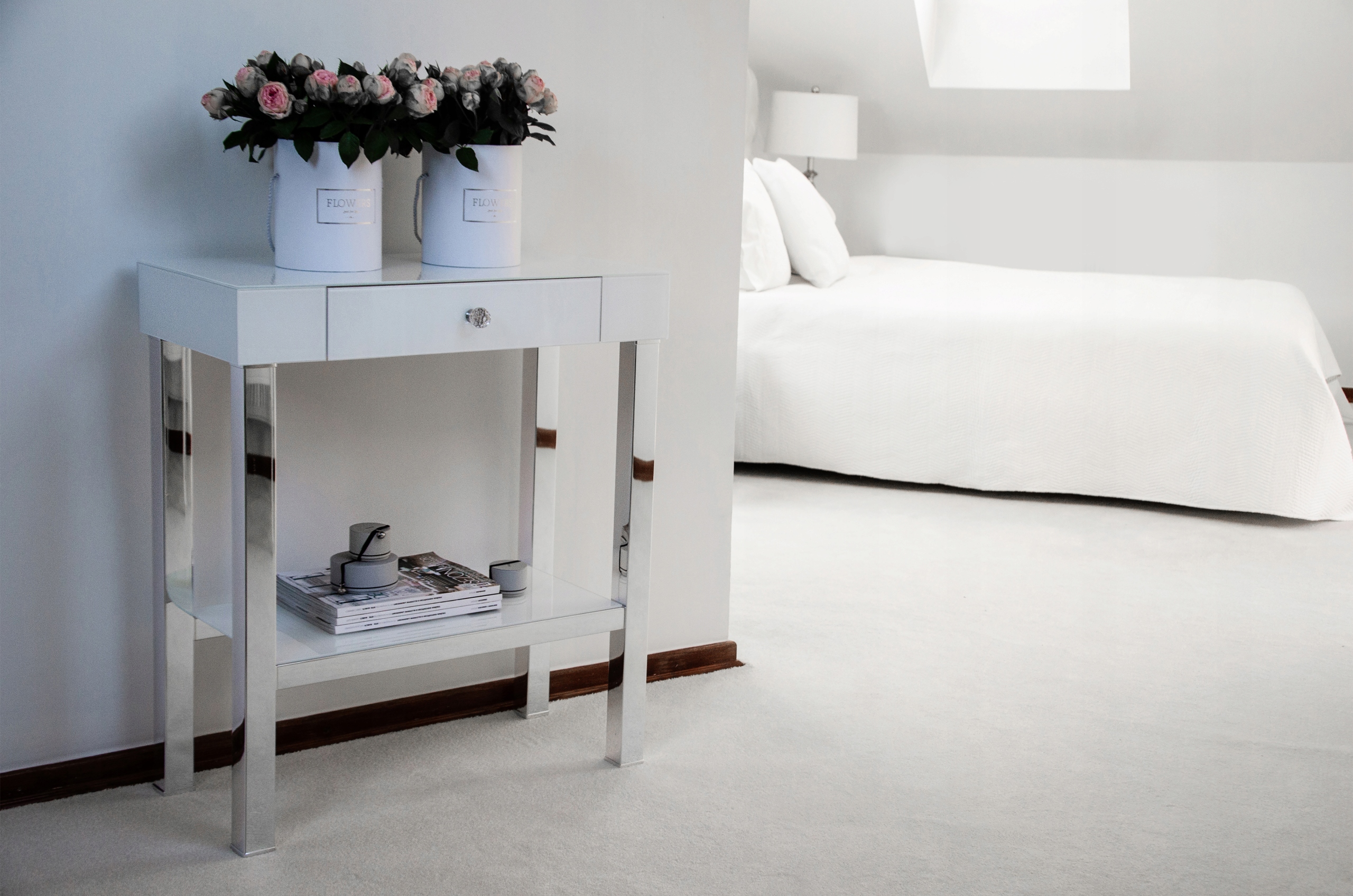 Siedzisko lustrzane LONG ISLAND, podnóżek,taboret Kształt prostokąt