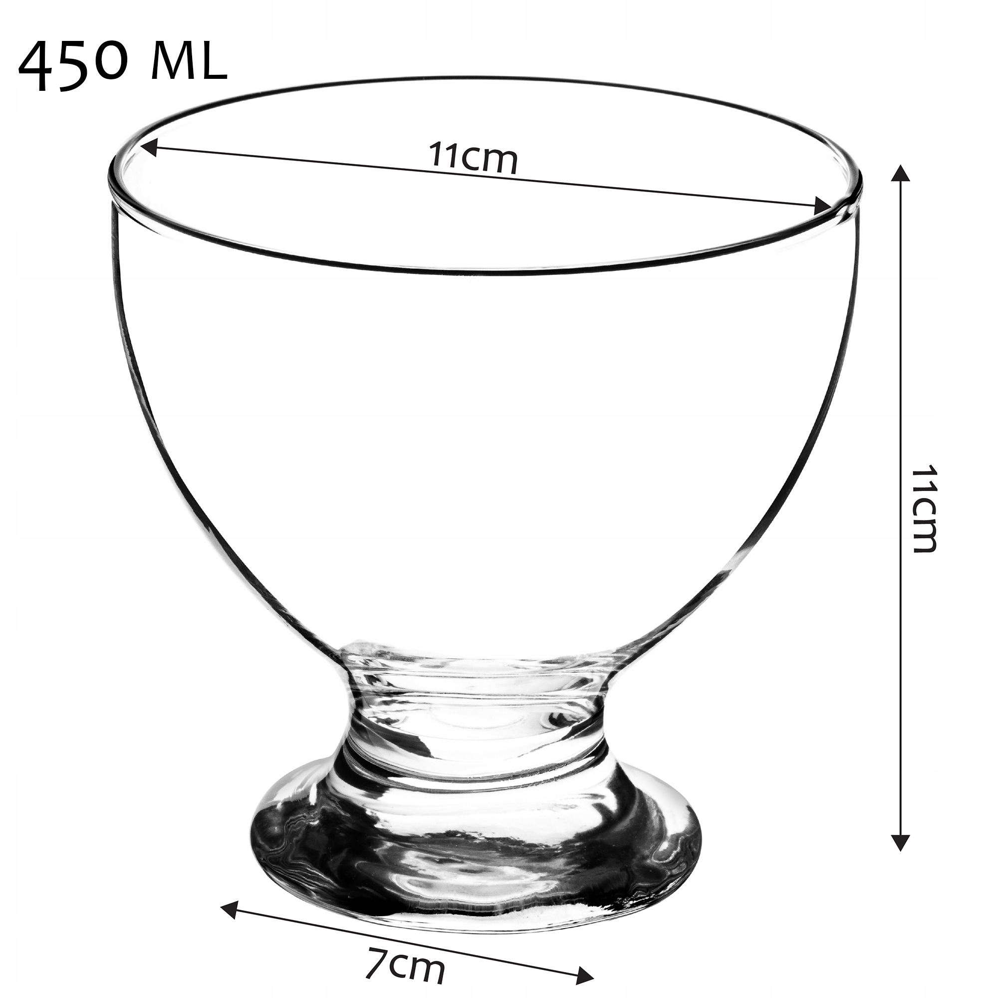 PUCHARKI SZKLANE NA LODY DESERY SORBETY 450ml 6szt Rodzaj pucharek