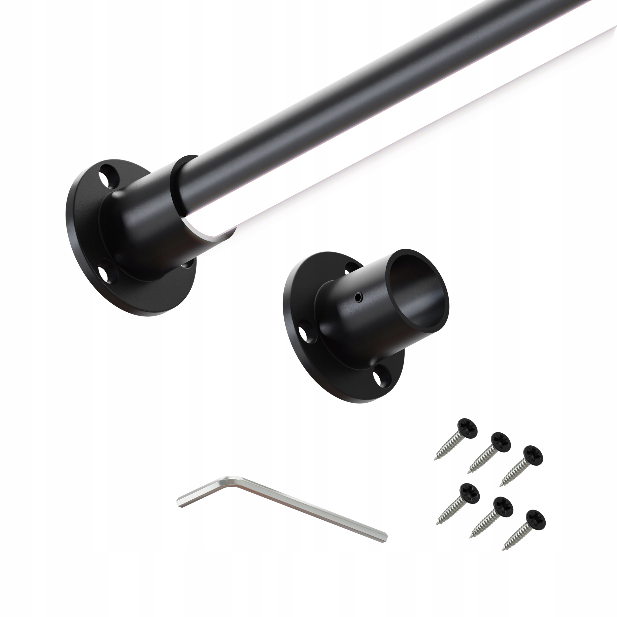 Tyč do šatní skříně na oblečení 25 mm Černá 200 cm Led Pro II