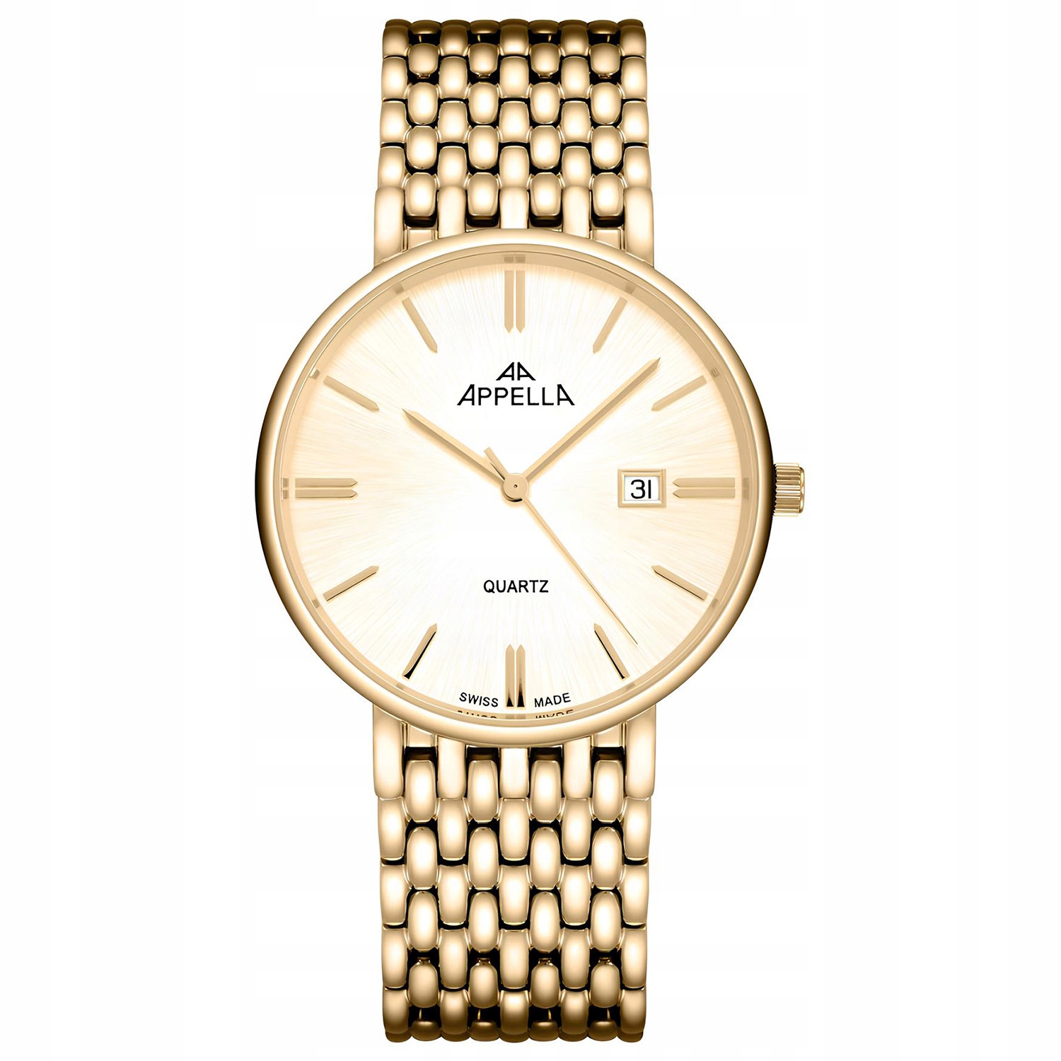 Pánské Hodinky Appella L12007.1111Q zlatý náramek