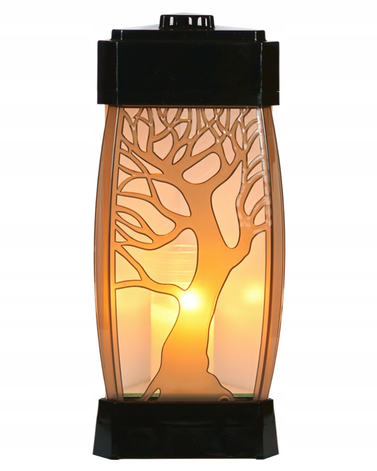 

znicz lampion glamour solo drzewo czarne 33cm