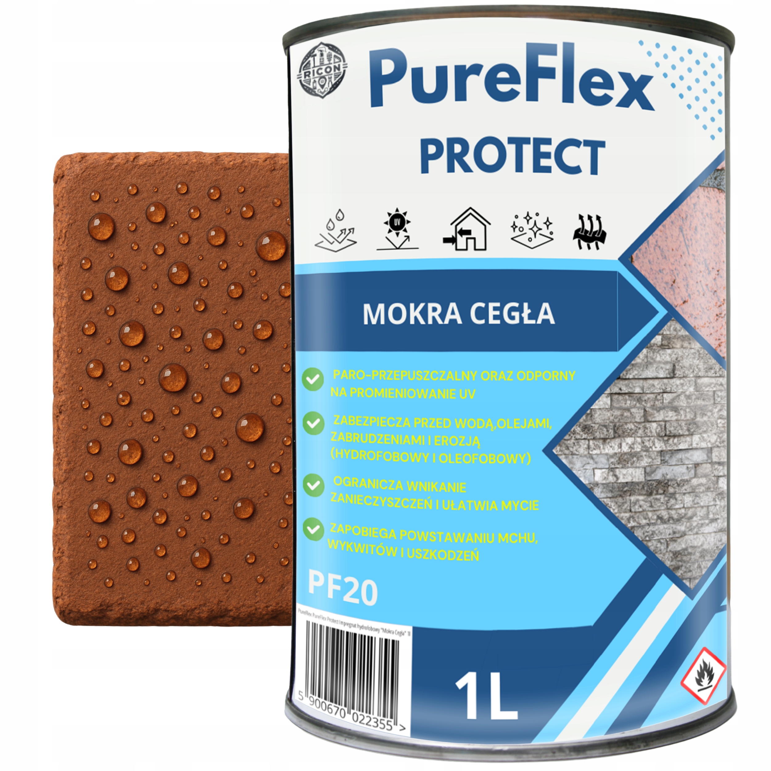 Levně Impregnační Přípravek Na Cihly Klinkeru S Efektem Mokré Cihly, Hydrofobní, 1 L