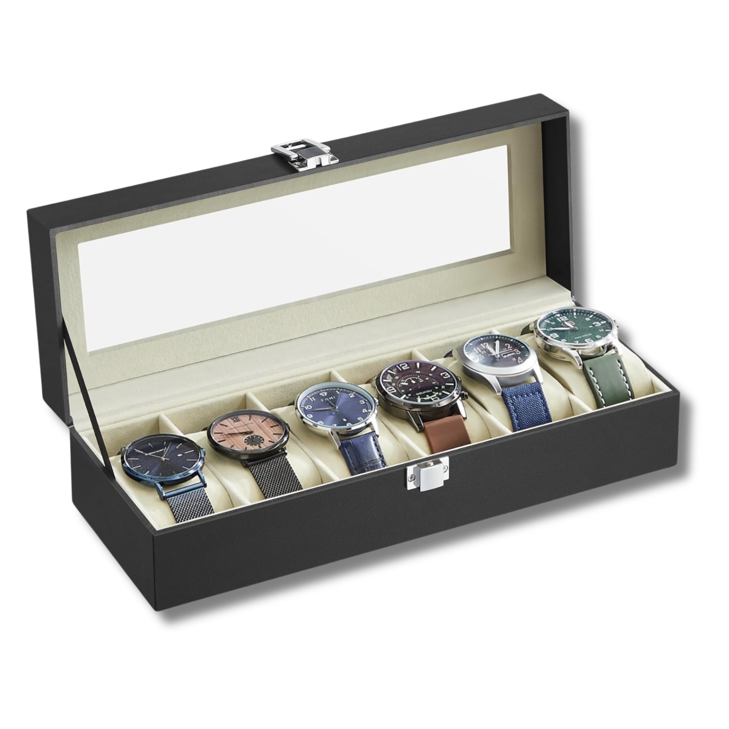 PUDEŁKO ETUI SZKATUŁKA NA ZEGARKI 6szt PREZENT GABLOTA ORGANIZER