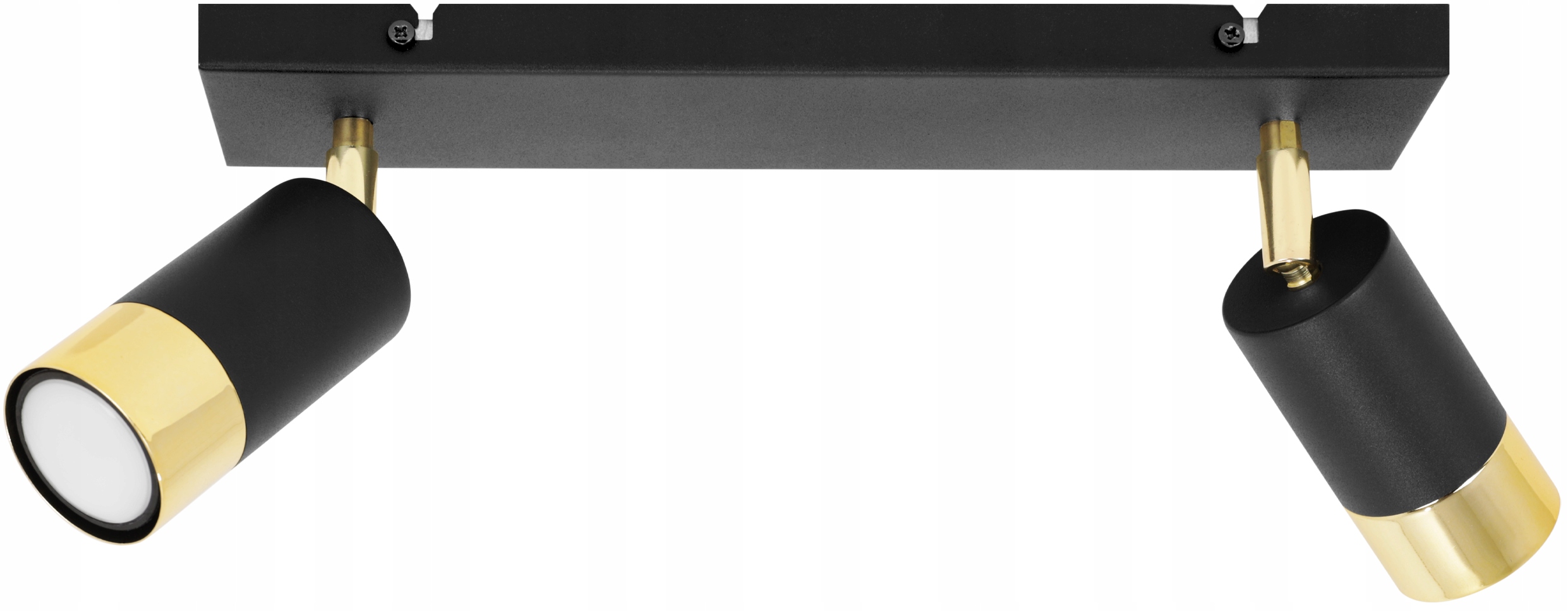 Stropní Svítidlo černý, dva reflektory glamour zlato Hugo pro osvětlení obývacího pokoje