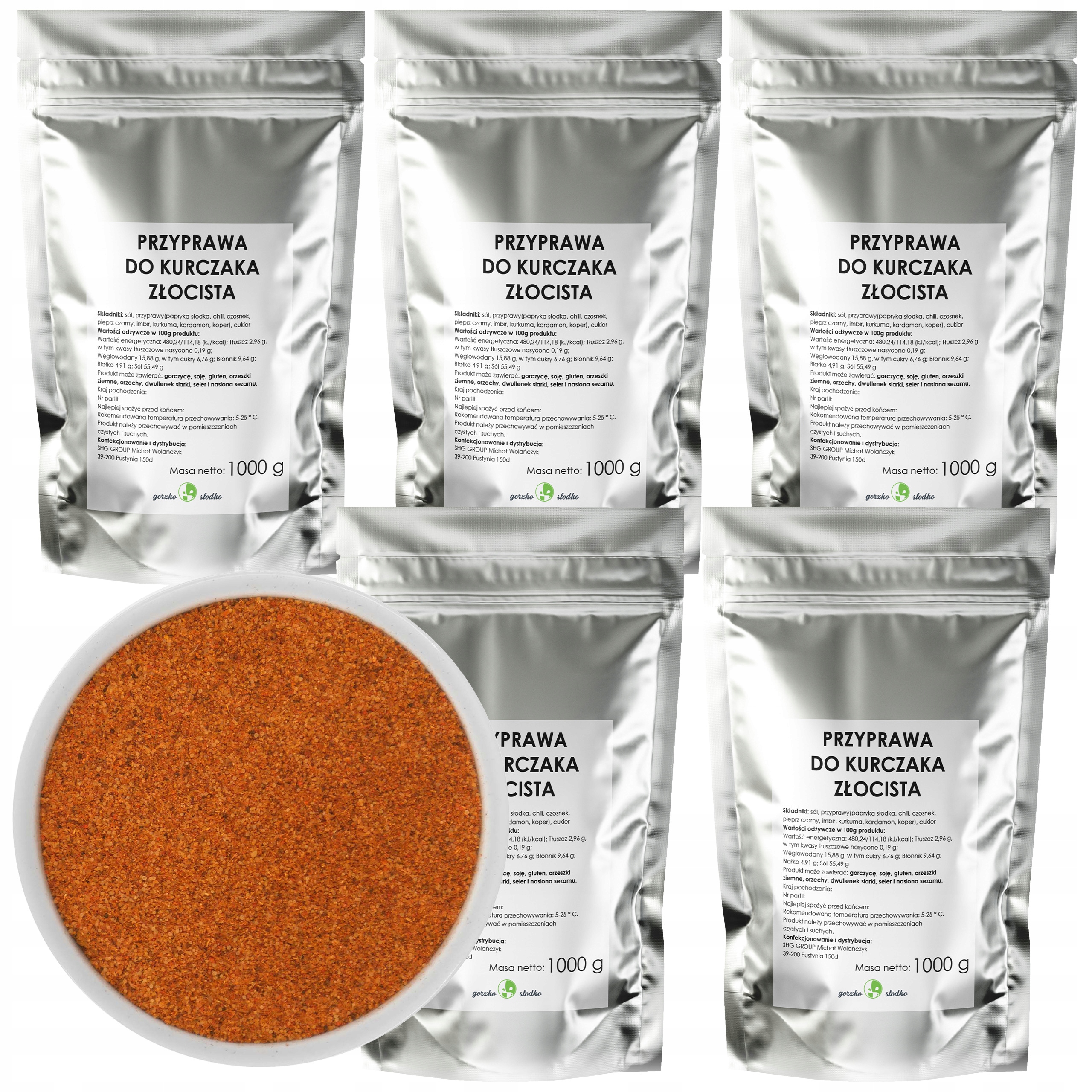 Przyprawa Do Kurczaka Złocistego 5kg Aromatyczna do drobiu Gorzko Słodko