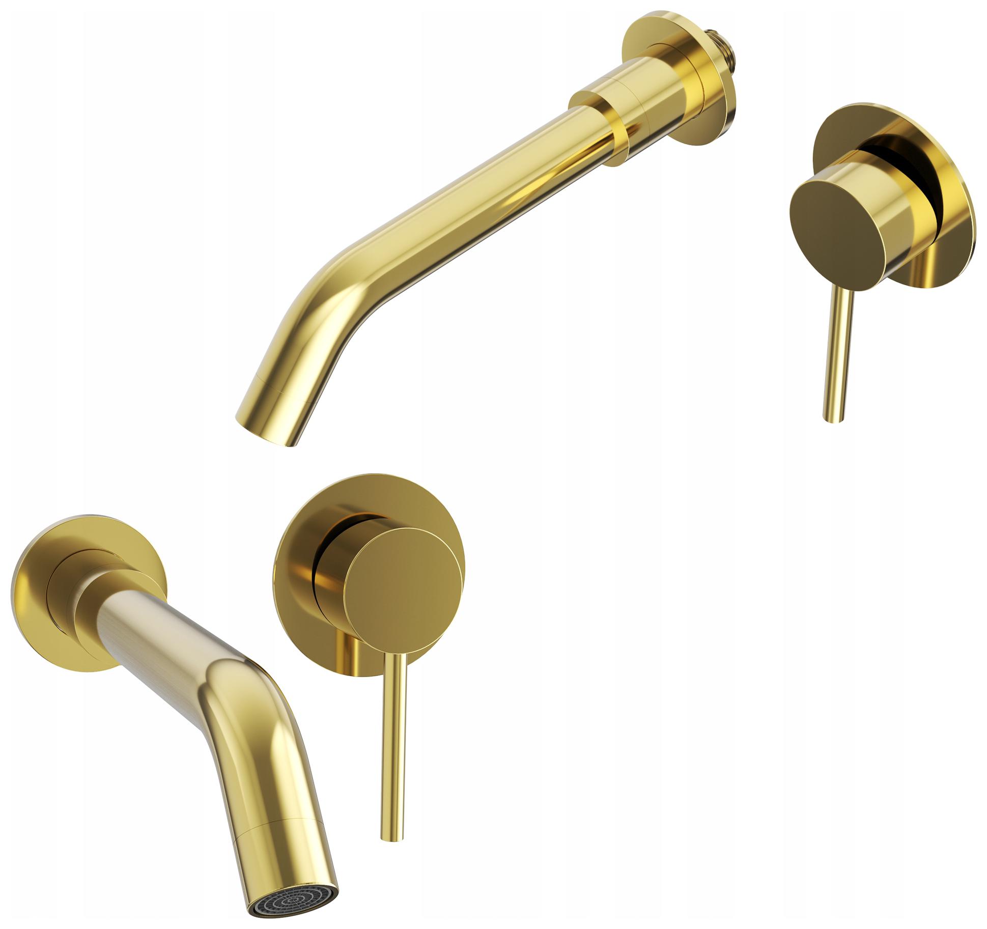 Podomietková Umyvadlová Batéria Mosadzná Zlatá Kivo