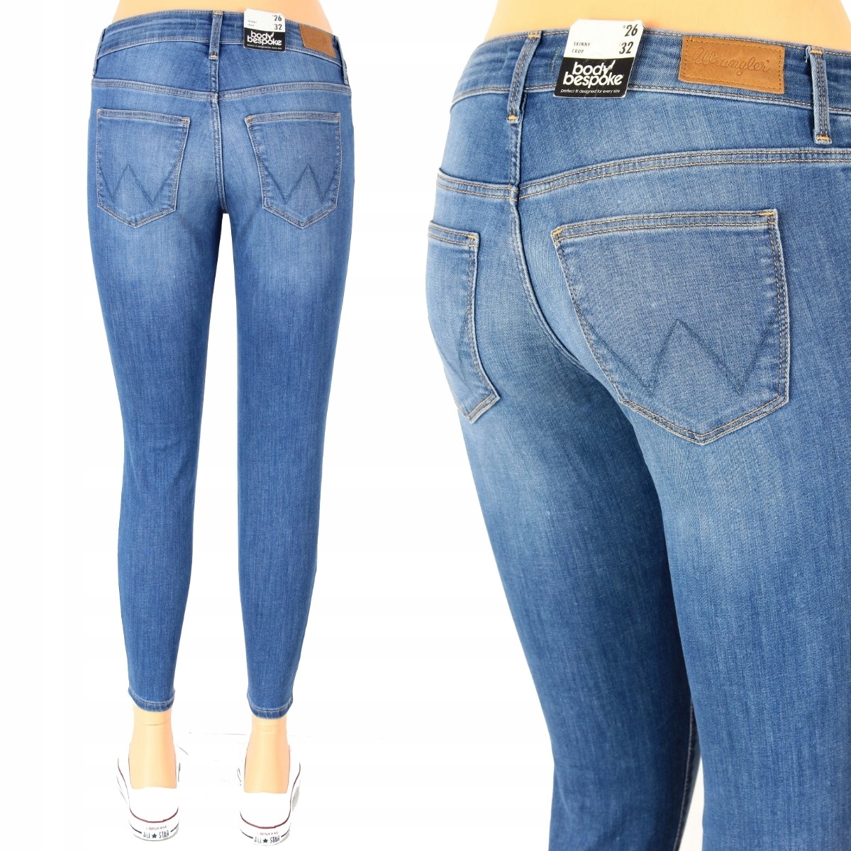 

Wrangler Skinny Jeansy Spodnie 7/8 Croped_ W24 L30