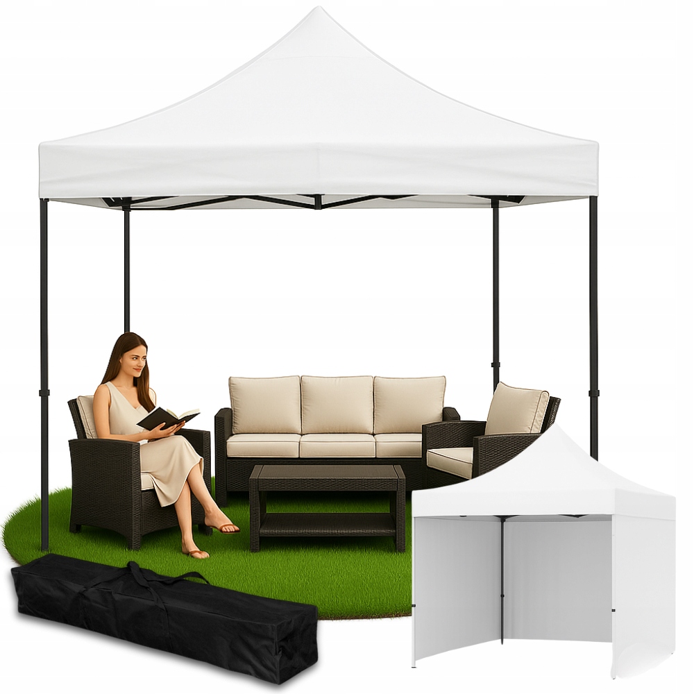 Namiot pawilon ogrodowy handlowy samorozkładający kempingowy altana 3x3 m