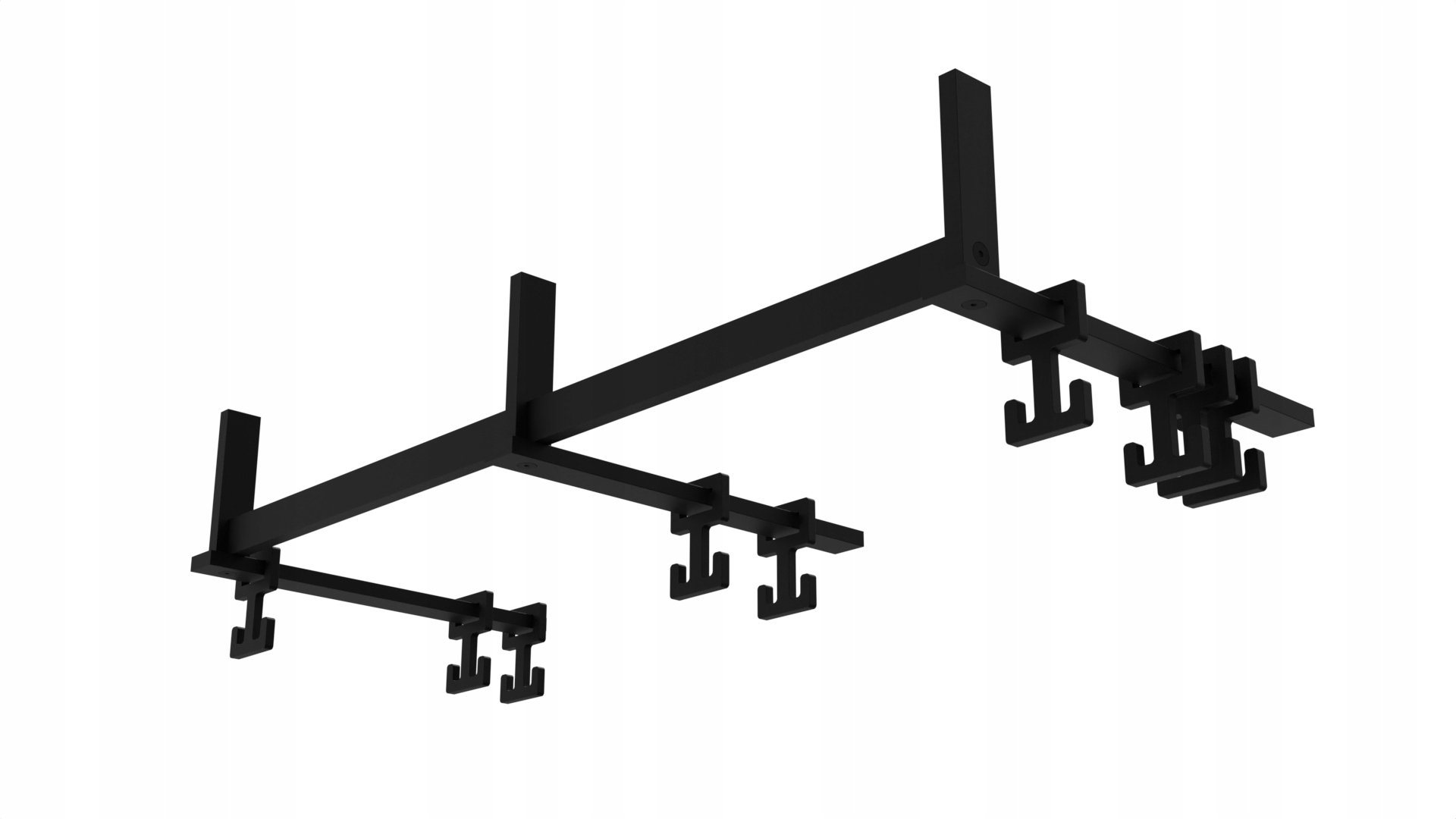 Loftový Kovový Nástěnný Věšák Na Oblečení Černý 80