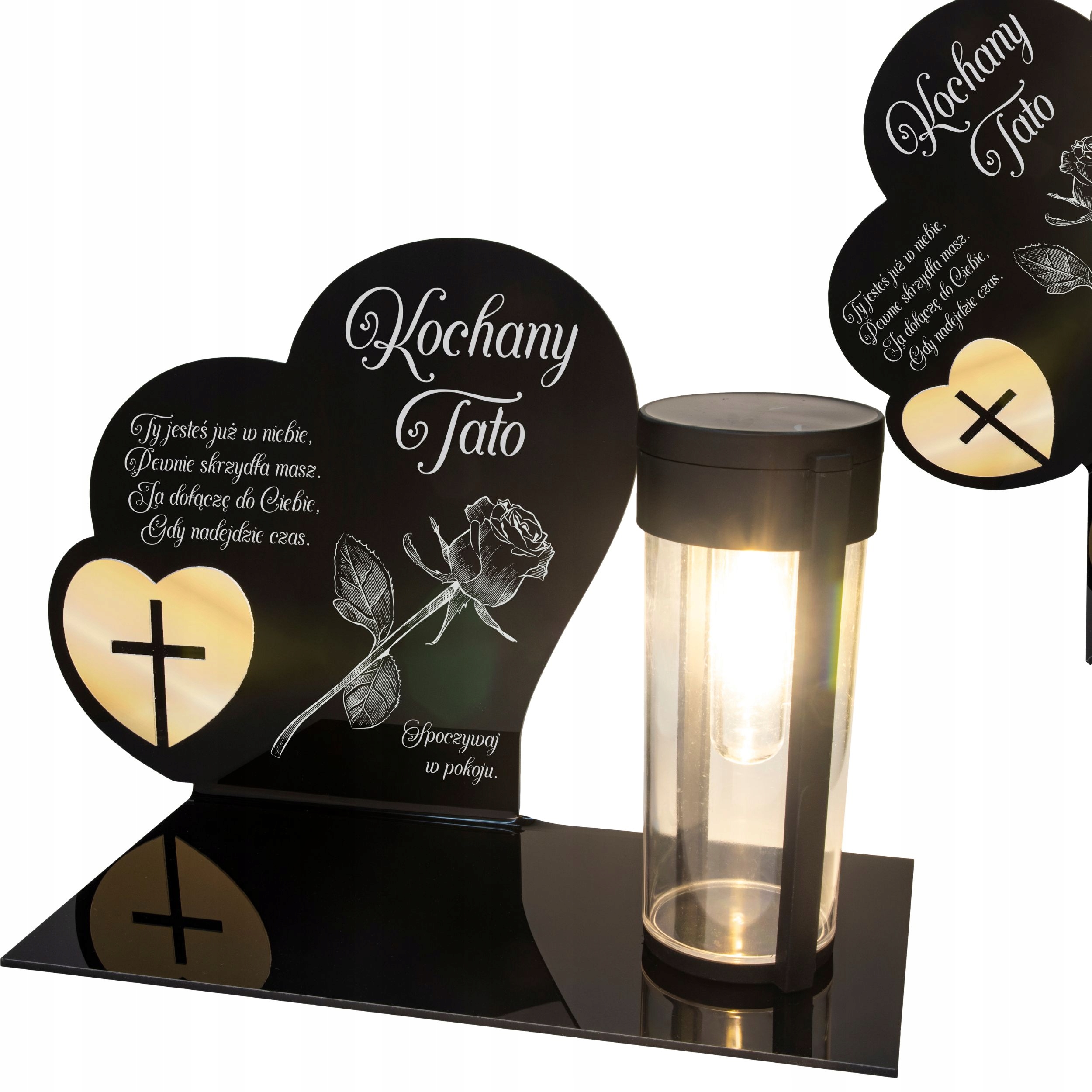 Hřbitovní Svíčka s gravírováním Věčná lampička Led svítilna Soška pro tatínka