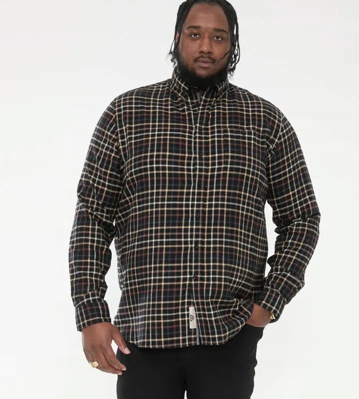 Velká pánská flanelová košile černá DESTIN-D555