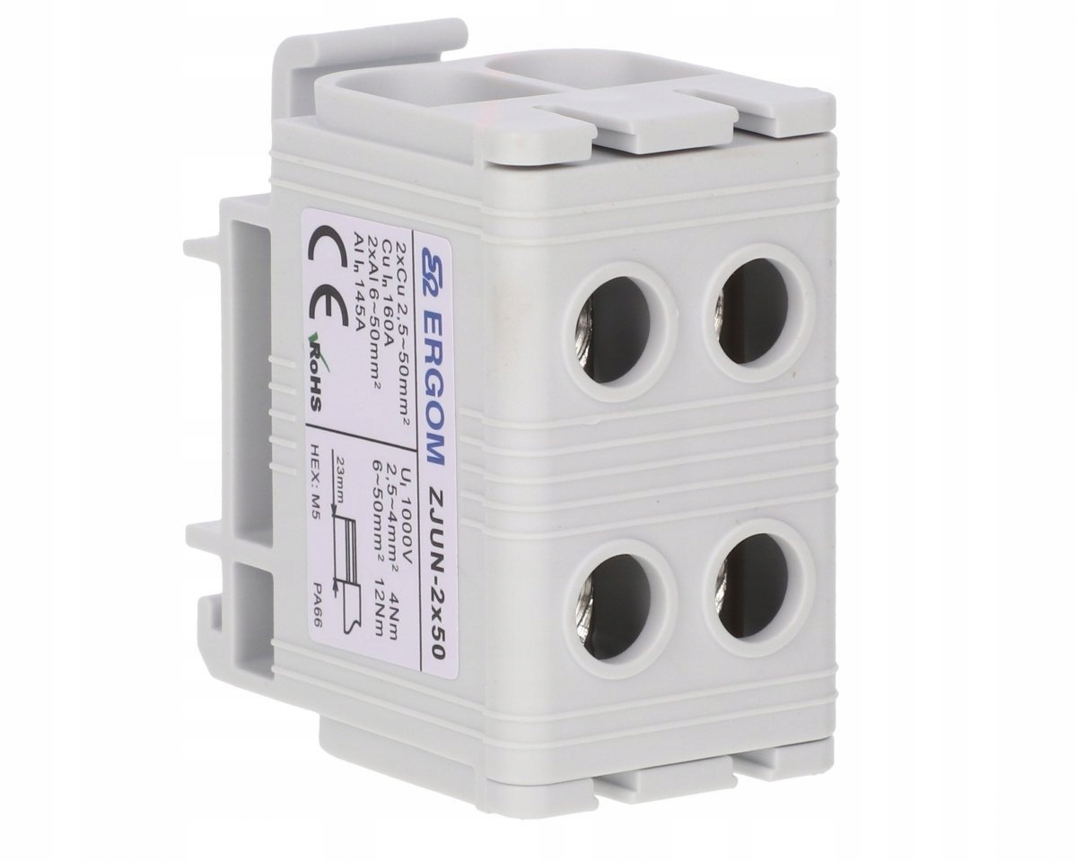 Złączka szynowa 1-torowa ZJUN-2x50 szara 6szt.