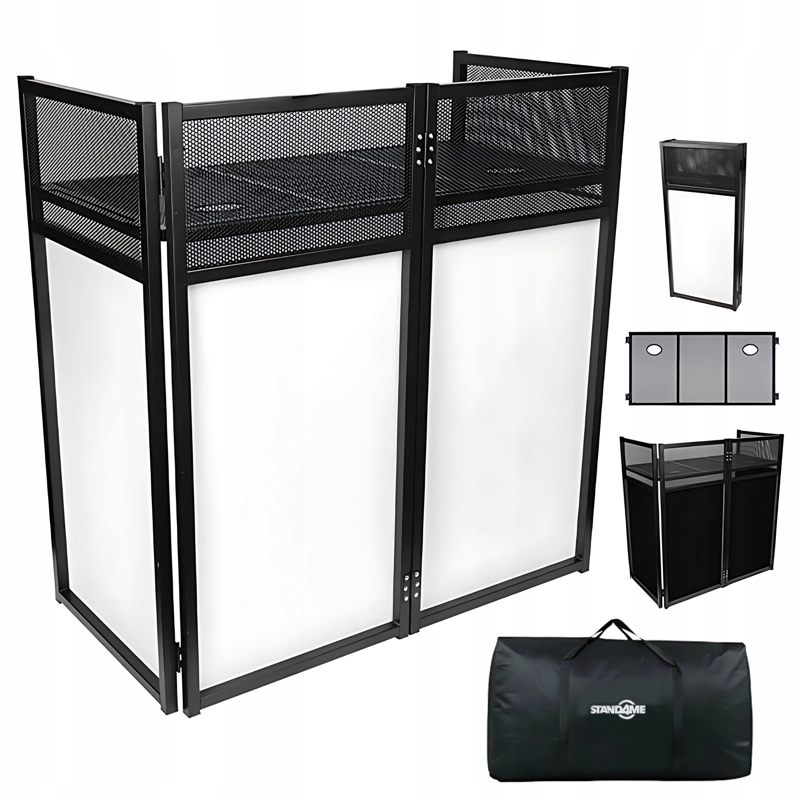 Paraván Dj XL Stůl Obrazovka Screen Zastavák Stánek Dj 100 CM Bílý Černý Pouzdro