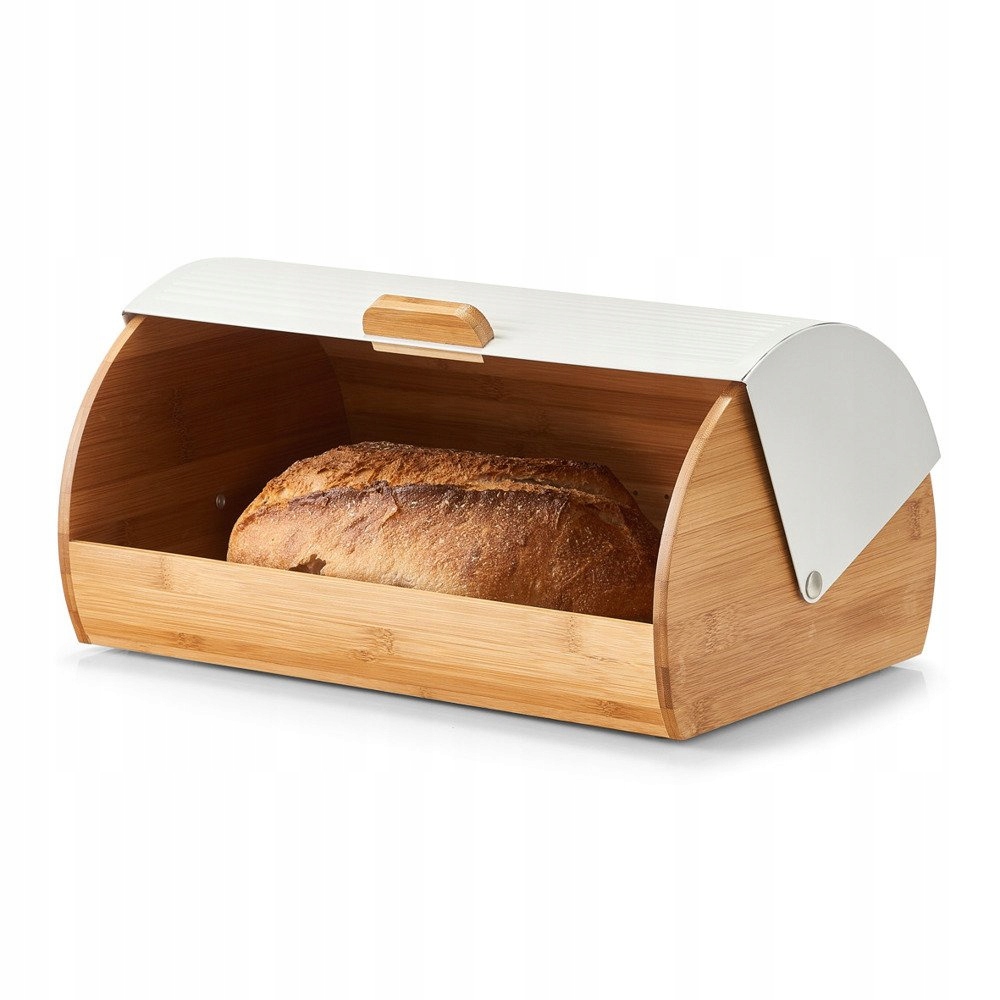 Bambusový Chlebník s bílým víkem 39x19 Cm Zeller