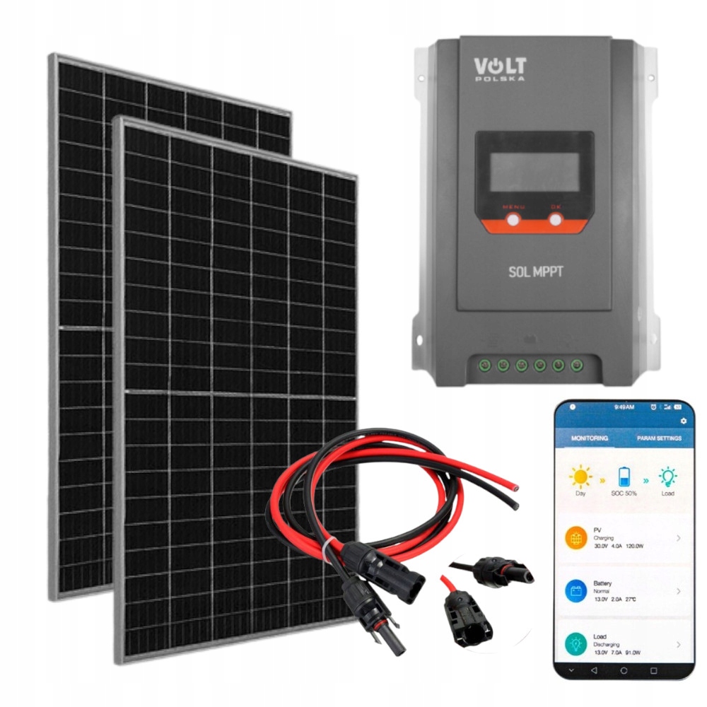 Zestaw Solarny 48V 24V Fotowoltaiczny 860W Mppt 40A Mono Volt Polska Agm