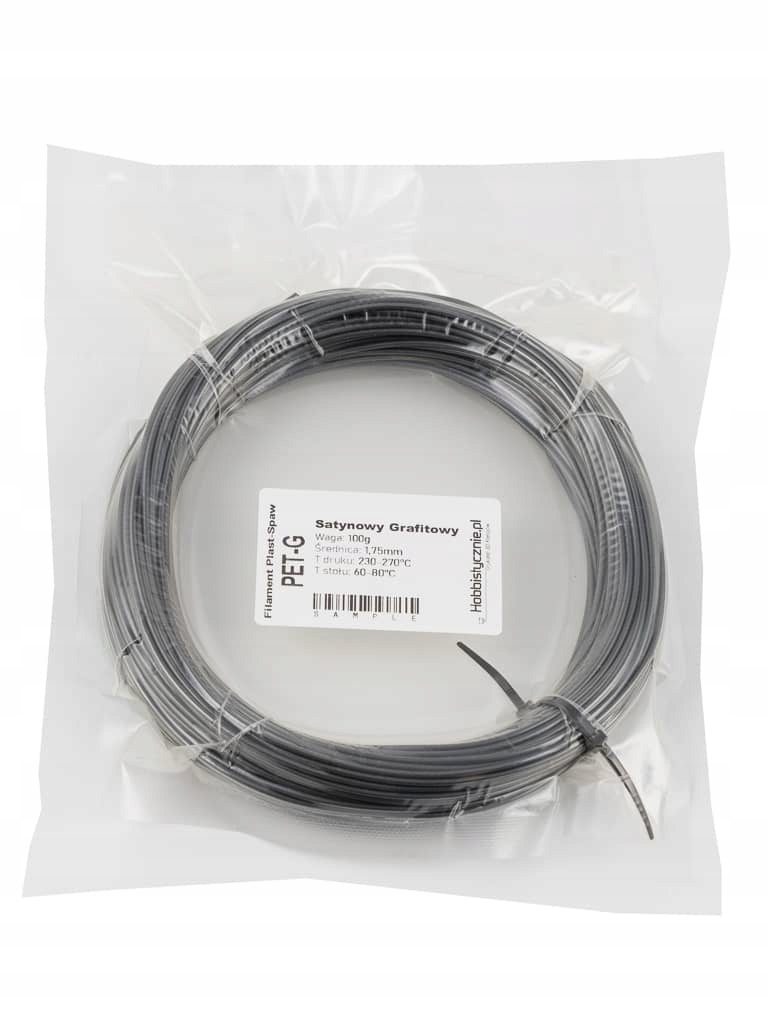 Filament Plast-Spaw 100g PET-G Satynowy Grafitowy 1,75mm Galaxy Graphite