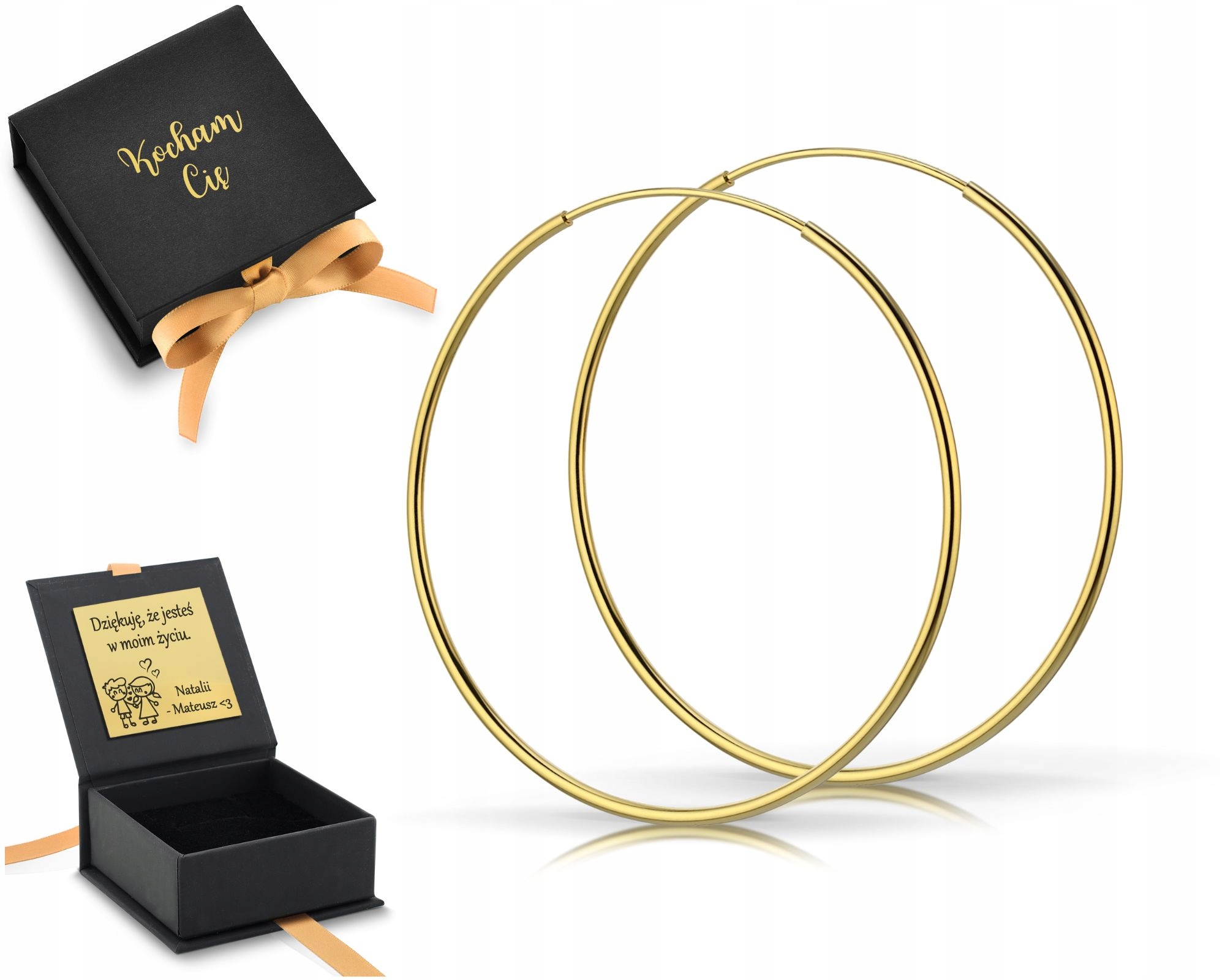 Velké Stříbro Náušnice Ze Náušnice 925, Pozlacené, 5 CM 50 MM