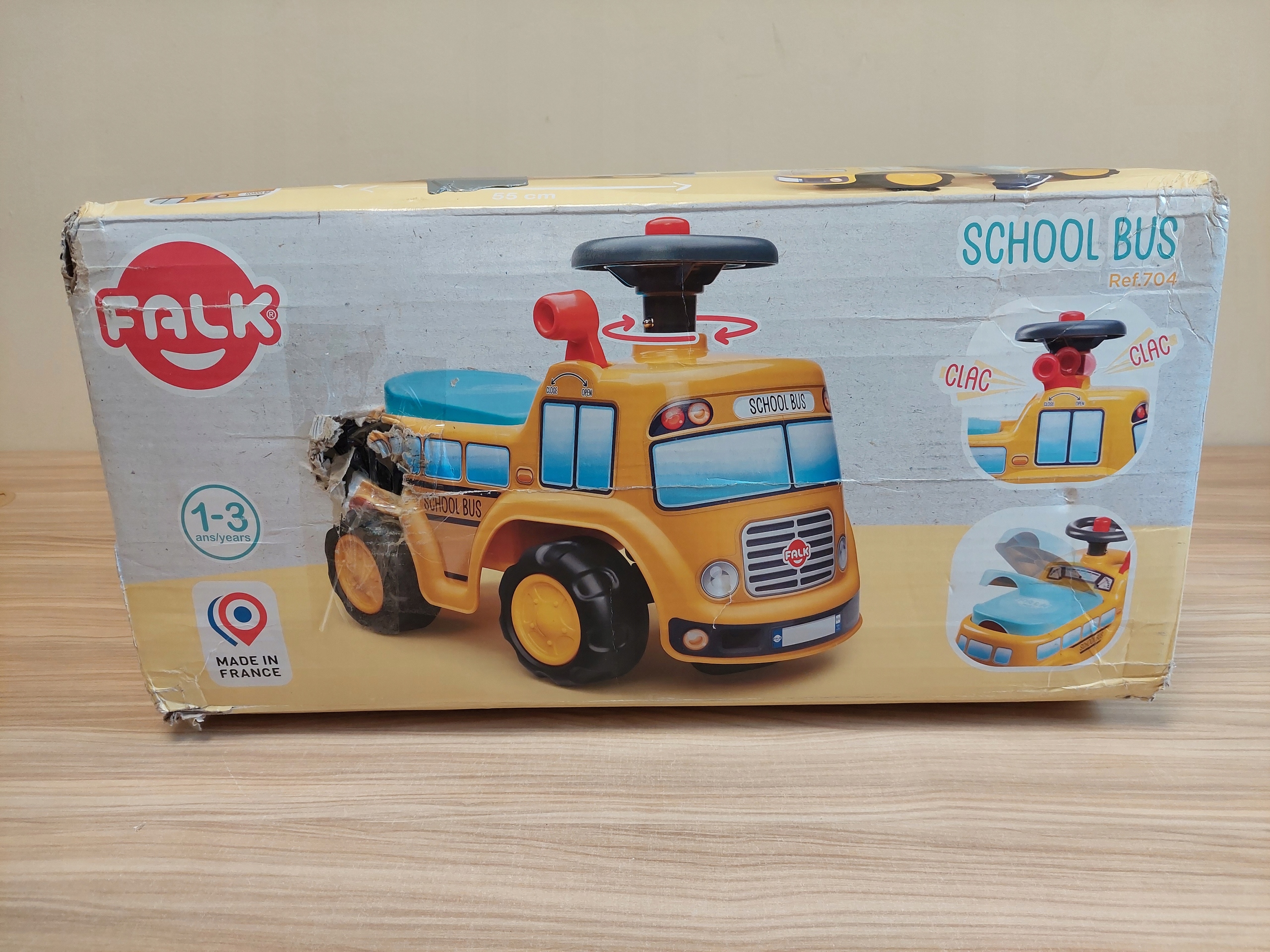 FALK Jeździk pchacz odpychacz Samochód Autobus Szkolny Żółty Wiek dziecka 12 m +