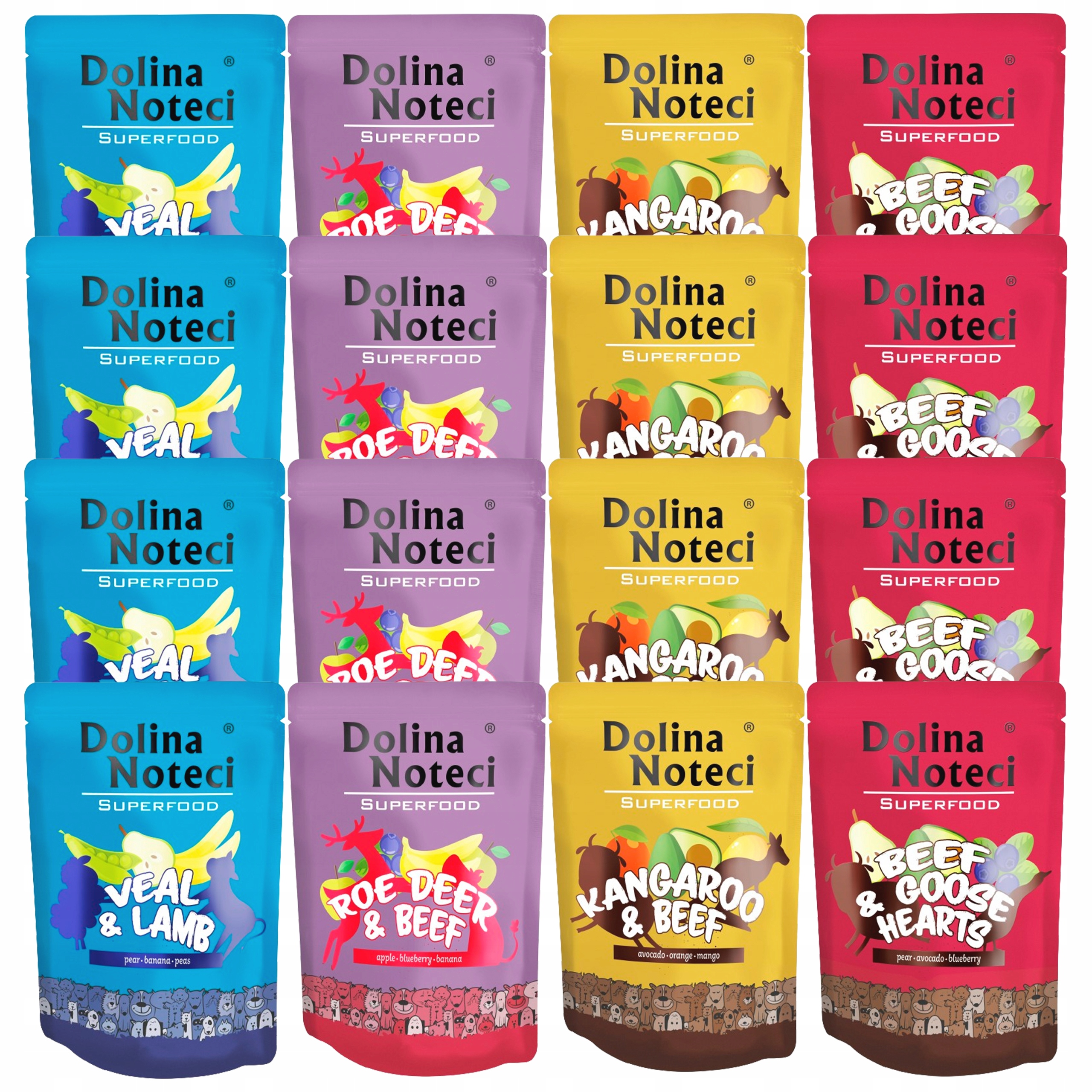 Levně Dolina Noteci Superfood Krmivo mokré pro psa mix chutí 16 x 300 g