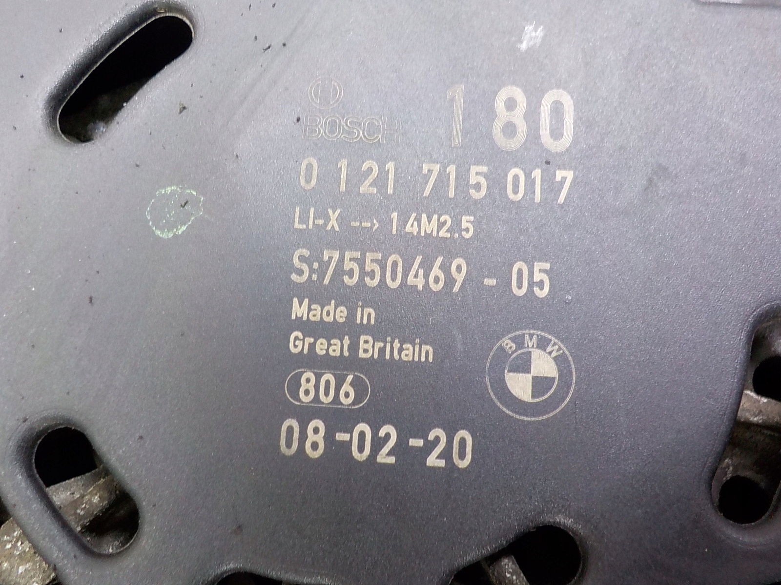 BMW 1 (E87) 2.0 D 180 ALTERNATOR 0121715017 7550469-05/06