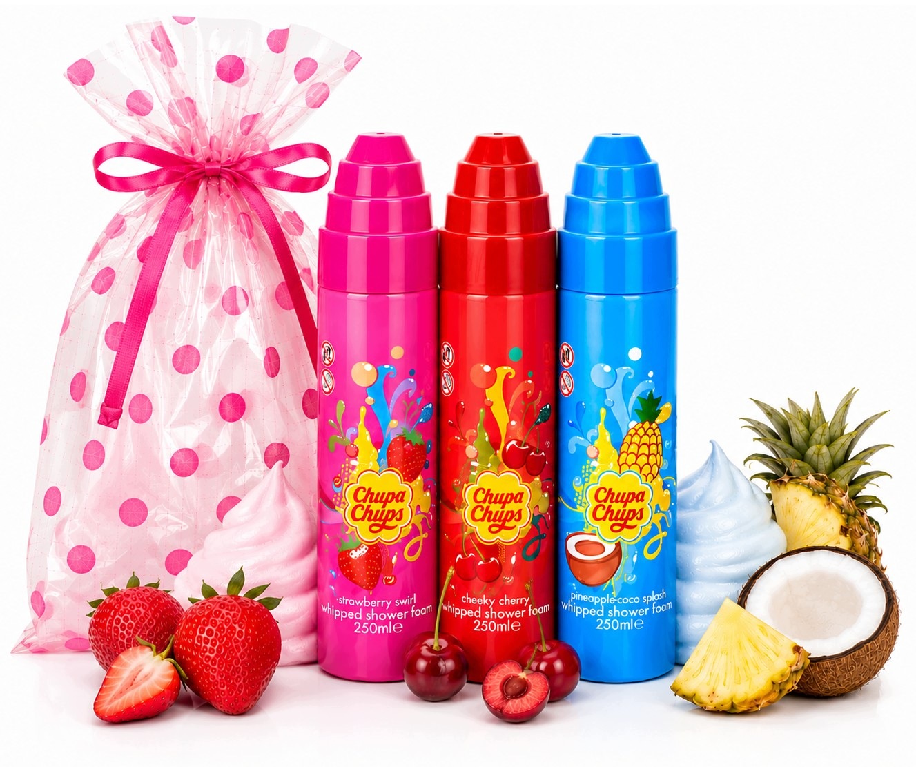 Dárková sada kosmetických přípravků Chupa Chups 3 x pěna 250 ml do koupele