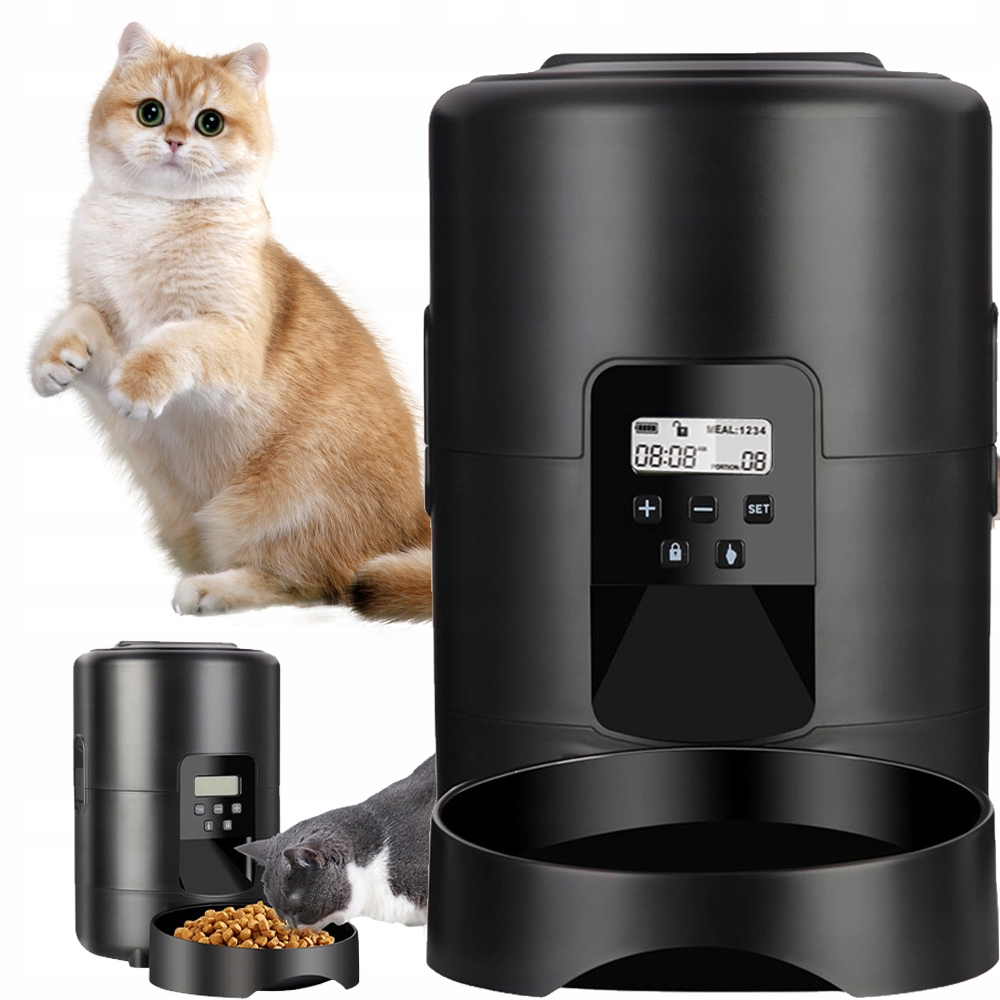 Levně Inteligentní Krmítko Pro Zvířata S Automatickým Dávkováním 26*17,5 CM, Černé