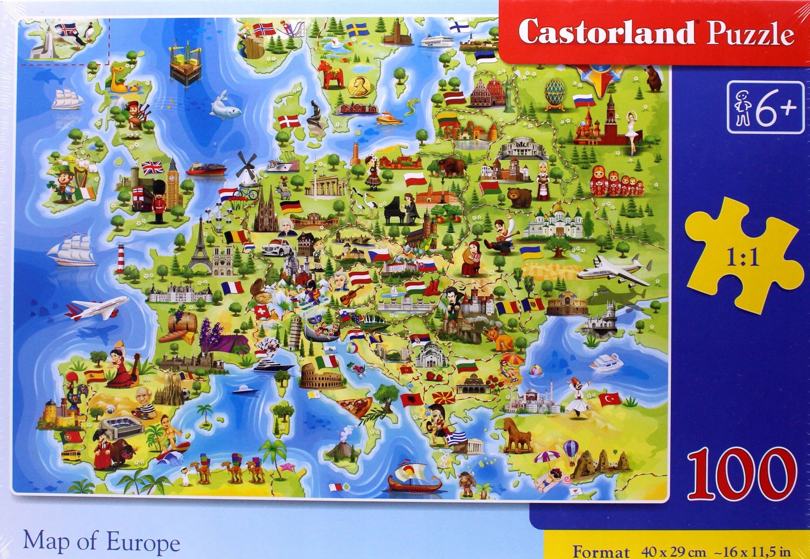 

Castorland 100 El. Map Of Europe (puzzle)