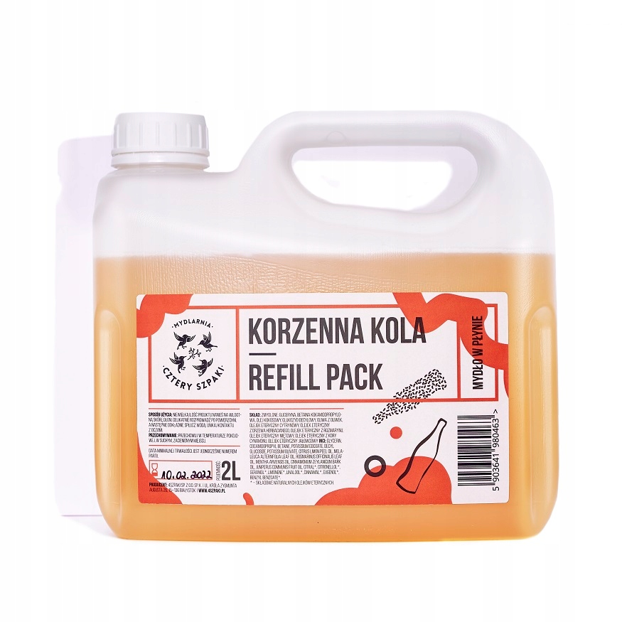 Mýdlárna Cztery Szpaki, tekuté mýdlo kořeněná kola, Refill Pack, 2 l