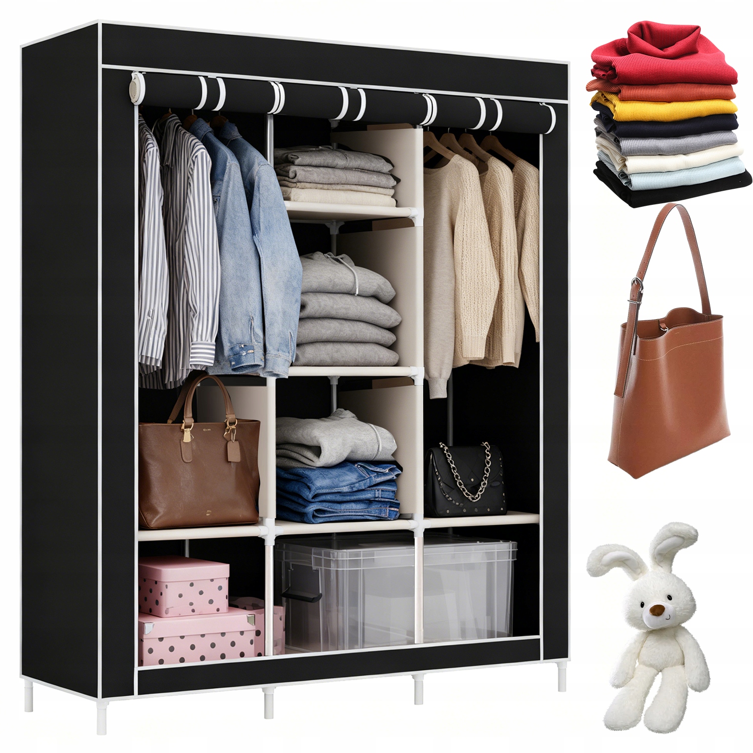 Velká Skříň Na Oblečení, Skládací Šatník, Organizér 170*130*45 CM