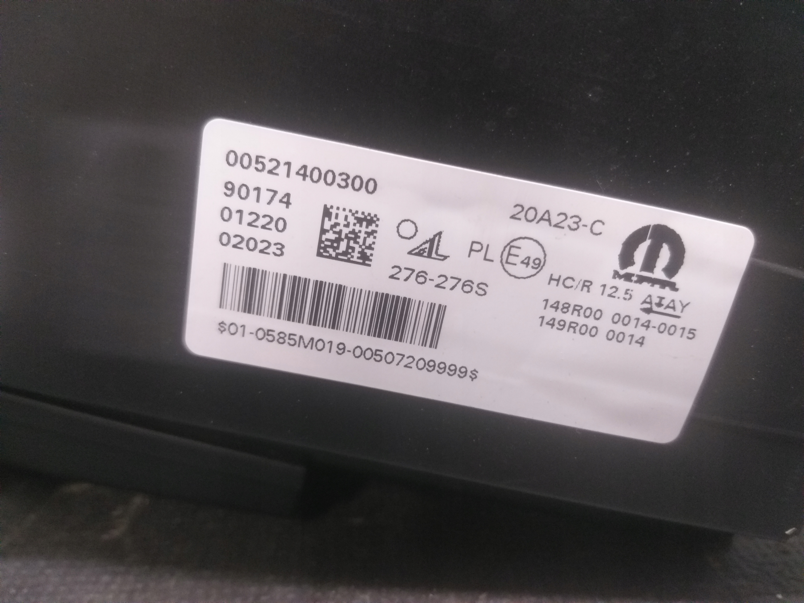 light front right FIAT 500E 500 ELECTRIC 00521400300