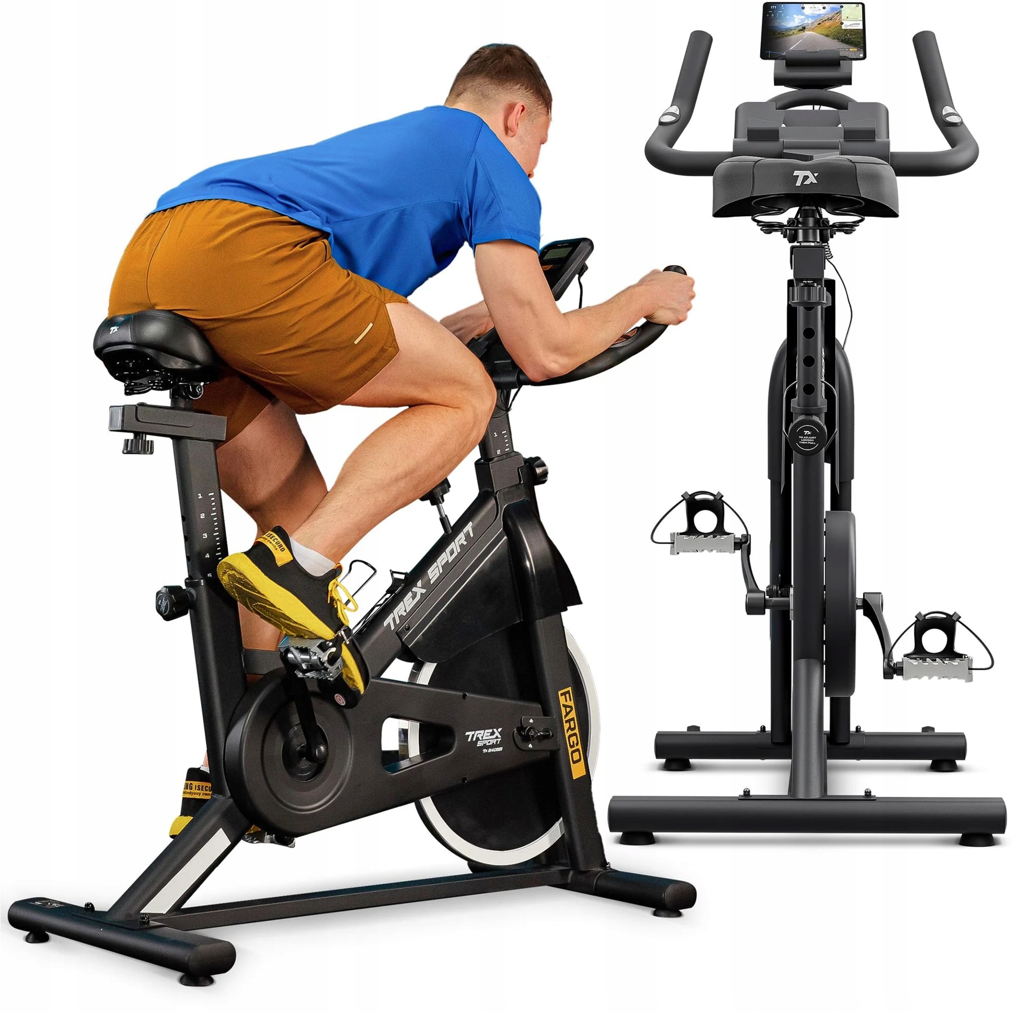 Rower spiningowy magnetyczny rowerek stacjonarny treningowy LCD Trex Sport