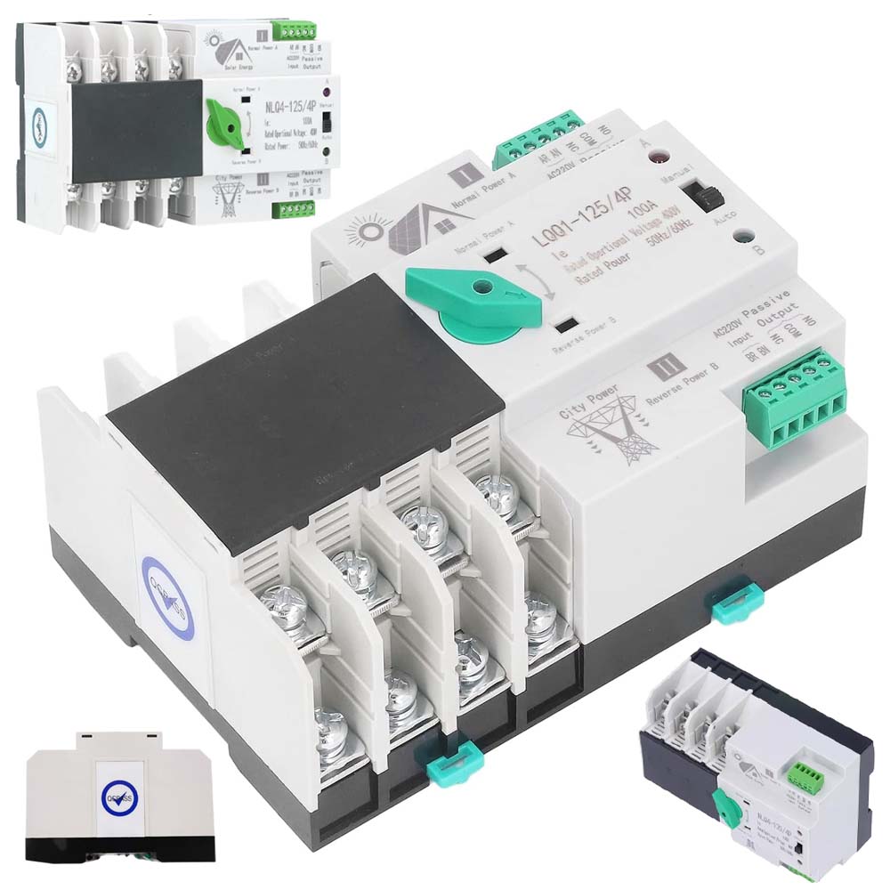 Automatický Přepínač Napájení Fotovoltaika Síť Agregát 3-FÁZOVÝ 100A 4P