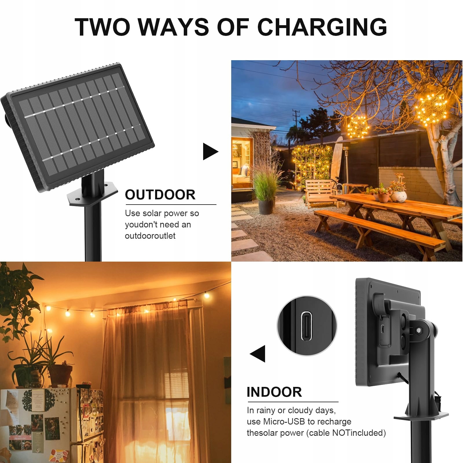 BOMCOSY Solarna Girlanda LED 26.4M IP45 Wodoodporna Ogród 4 Tryby 40 — miniatura 4