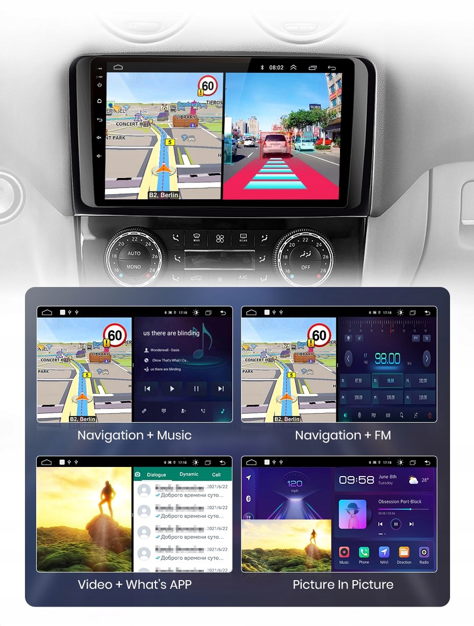 Radio Android GPS MERCEDES W164 WiFi PL ML GL 2/16 Rodzaj akcesoryjny