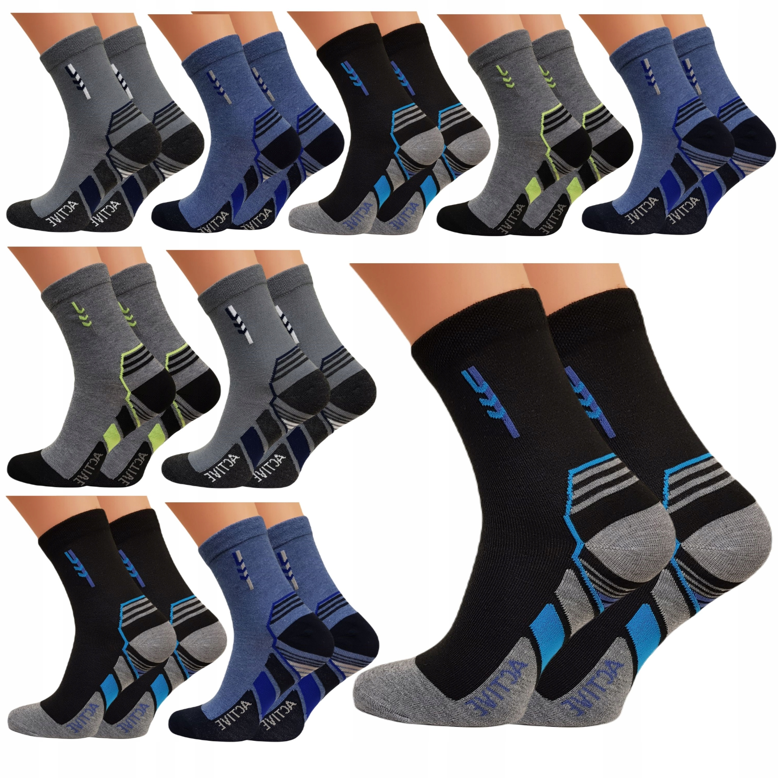 

10X Skarpety męskie Bawełniane sportowe trwałe