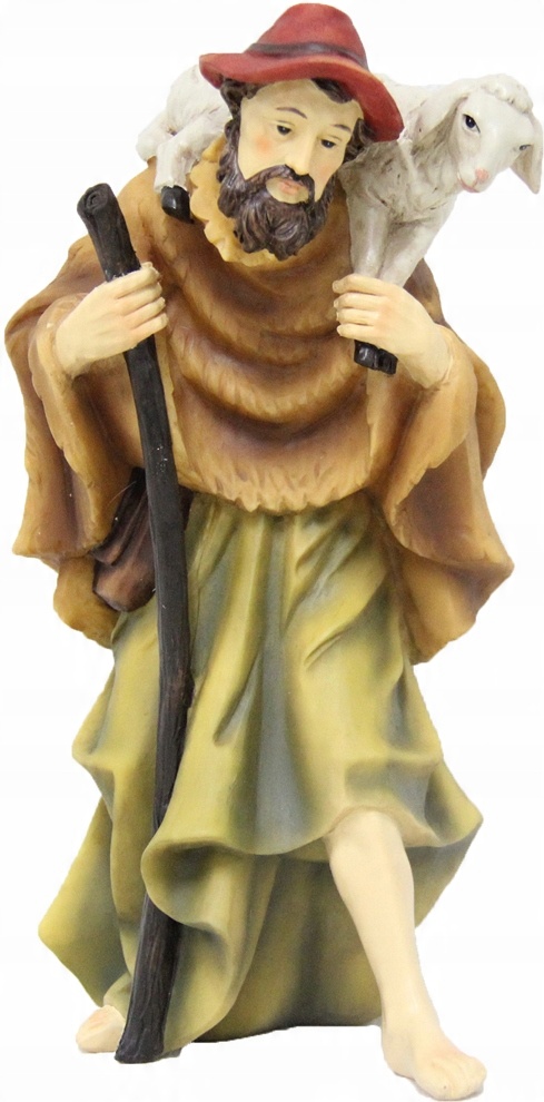 

Pasterz z barankiem- 12cm wys. do fig. o wys. 13cm