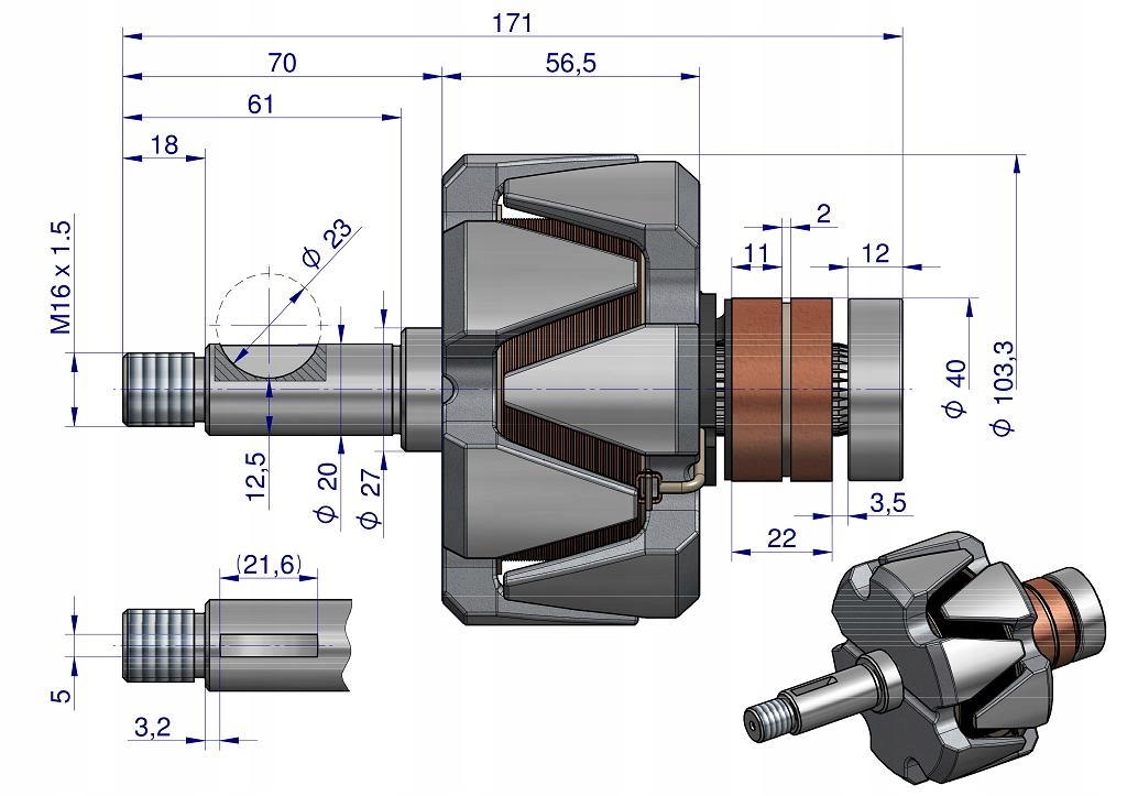 Wirnik alternatora EX257000 A120 Bizon NOWY TYP EXPOM KWIDZYN eu Producent części Expom