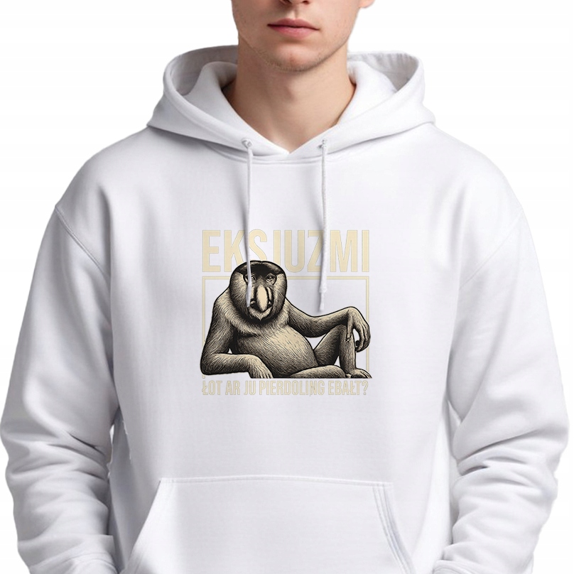 Mikina S Kapucí Pánská Bílá Zábavná Do Práce Loterie Ju Pi*rdoling Ebał? S