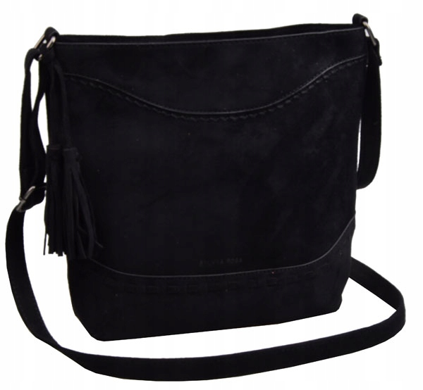 Silvia Rosa torebka Listonoszka casual Zamszowa czarna A5